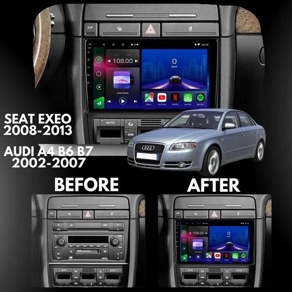 Radio AUDI A4 S4 RS4 | B6 B7 2003-2008 | SEAT EXEO 2008-2013 | ANDROID 2601 foto